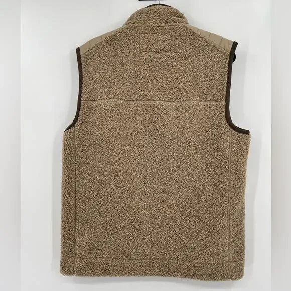 ๐ NWOT Vineyard Vines Nantucket Sherpa Vest Island Khaki Beige Tan Brown Medium - Picture 6 of 16